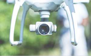 the camera attached to a drone